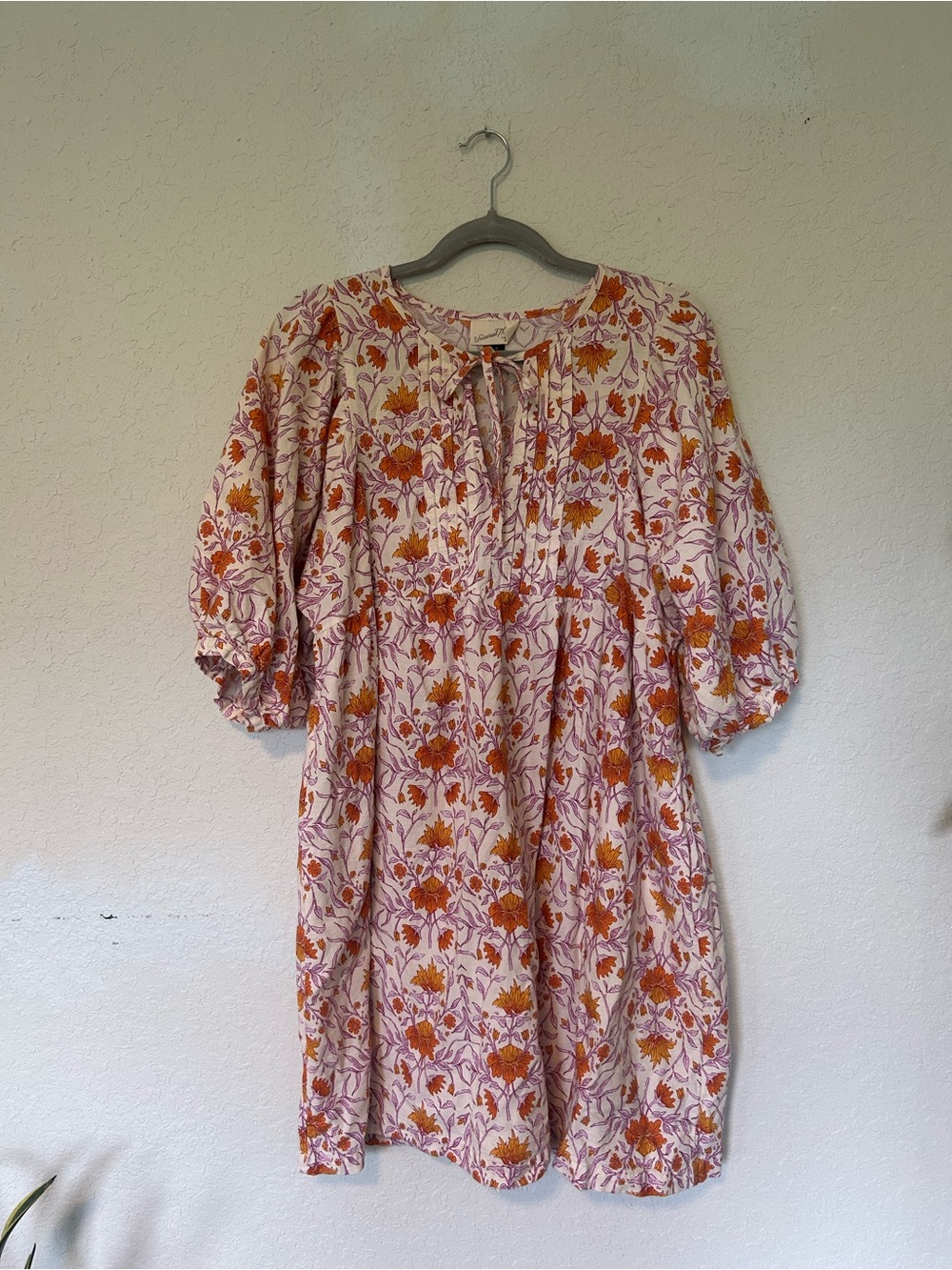 Universal Thread Boho Floral Mini Dress Size XL but fits like a L Puff Sleeve - Picture 2 of 8